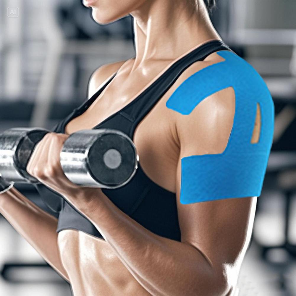 5Pcs Precut Kinesiology Tape Shoulder Support Tape Breathable Elastic Athletic Tape Hypoallergenic Tape for Muscle Relief