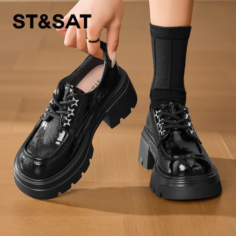 Women s Platform Lace-up Loafers 37