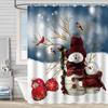 Merry Christmas /Santa Claus/Shower Curtains Holiday Farmhouse Home Fabric Bath Curtain Bathroom Decor/cow Print Blanket