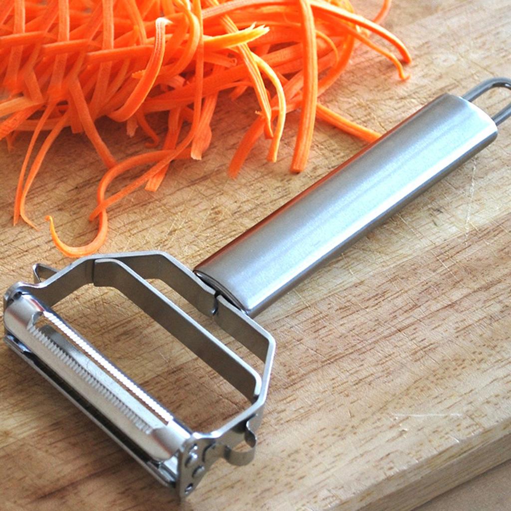 Edelstahl 2 Stück Doppelkopfschäler Reibe Mehrzweck Obst Gemüse Hobel Schwerlast Leicht zu reinigen Küchenzeitspartool