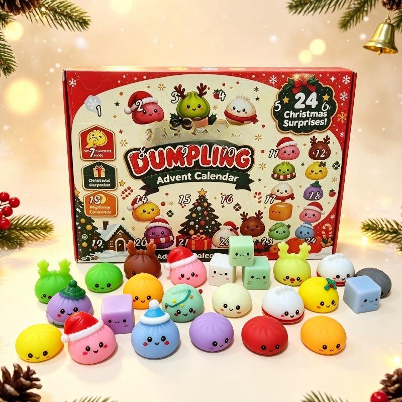 2026 Christmas Dumpling Advent Calendar 24days Fidget Countdown Calendar Stress Relief Squeeze for 2026Xmas Adventskalender Gift