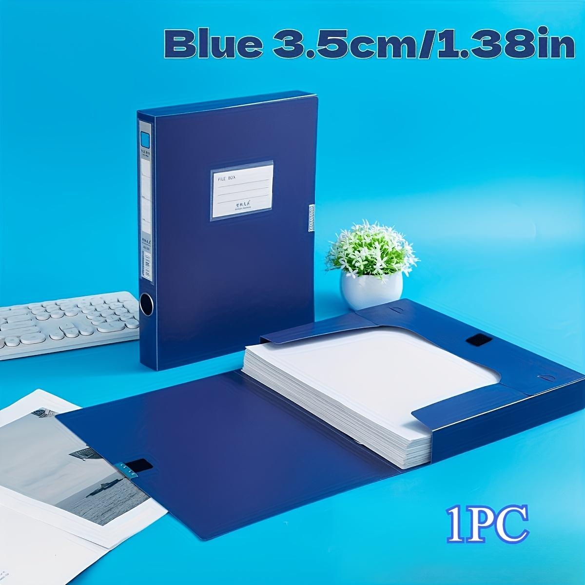 1 Pack Portable Durable A4 Plastic File Box Dark Blue 138inch217inch Document Organizer for Office School Home Stores 1490₽