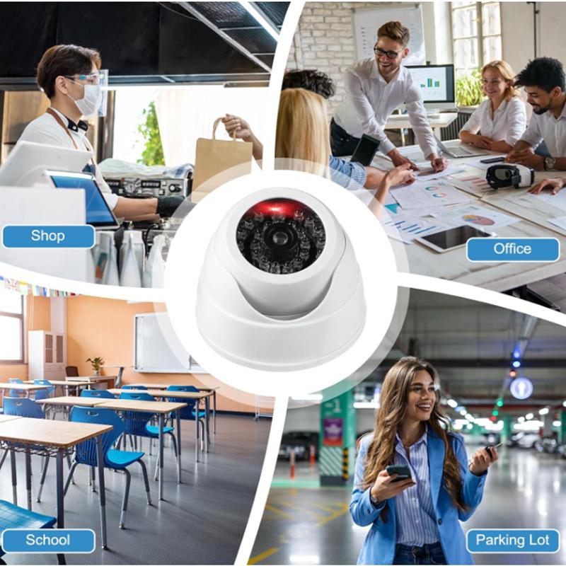 2-Pack White LED Home Surveillance Cameras - Large Size for Cross-Border Monitoring