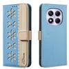 Colorblock Small Flower Leather Case with RFID for OPPO RENO 14F 5G & More (36 Models)