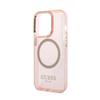 Guess Gold Outline Translucent Magsafe - Etui Iphone 14 Pro (Różowy)