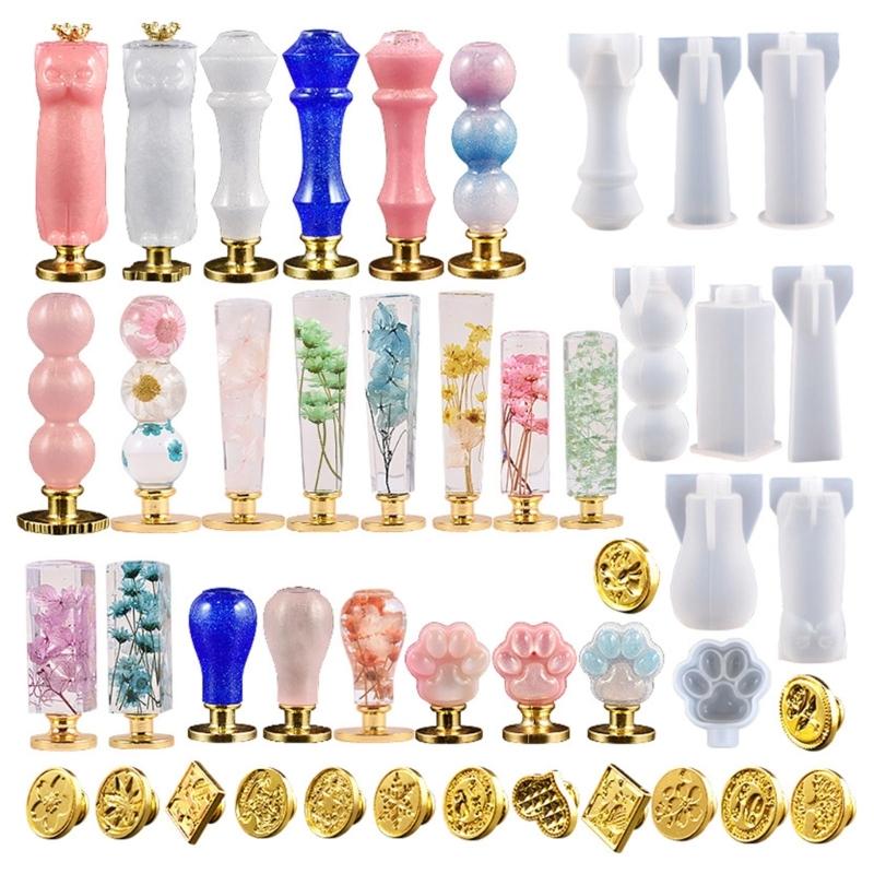 Stamp Handle Resin Mold Sealing Handle Mold Wedding Invitations Wax Seal Stamp Handle Mold for DIY Crafts Crystal