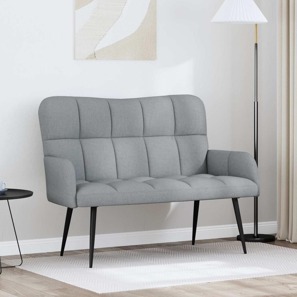 2 Seater Sofa Light Grey 115 x 61 x 87 cm Fabric