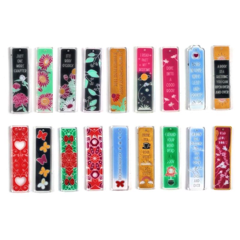 Rechteckige Blumen Lesezeichen Silikonform Gießform Bastelanhänger Harz Epoxid DIY Vollseitige Lesezeichenform für DIY-Fans