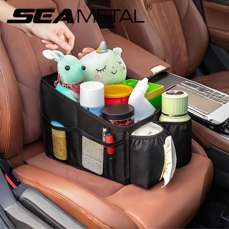 SEAMETAL Organizzatore Pieghevole per Sedile Auto con Scomparti Multipli Scatola Portaoggetti per Bagagliaio Auto Accessori Interni
