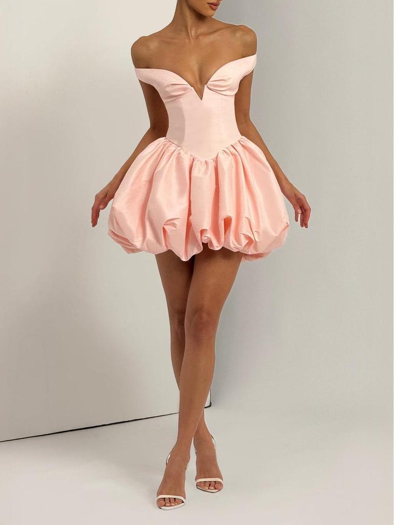 Mode Knospe rückenfrei Hof Abendkleid Kleid Französischer Sommer Damen Elegant Schlauchoberteil Schlitz