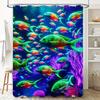 High-Quality Fish Tank Shower Curtain Colorful Aquatic Print for Bathroom Decorations Perfect Gift Idea (72 x 72) [Free Shipping
