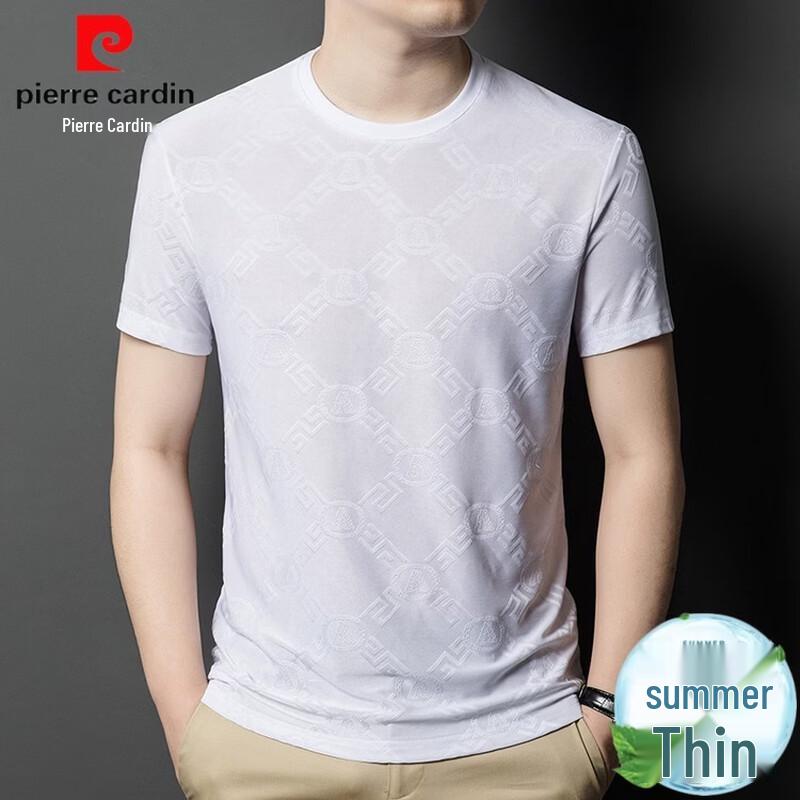 

Pierre Cardin Men s Lightweight Jacquard Round Neck T-Shirt L
