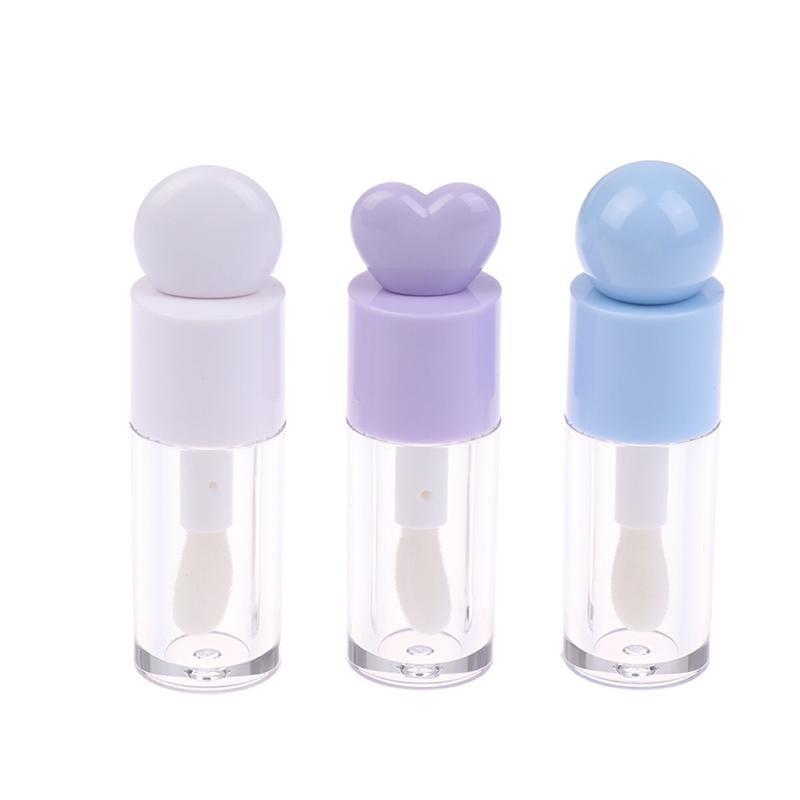 4Ml Lip Gloss Tube Matte Transparent Thick Rod Large Brush Head Empty Bottle Lips Glaze Container Makeup Packaging Material