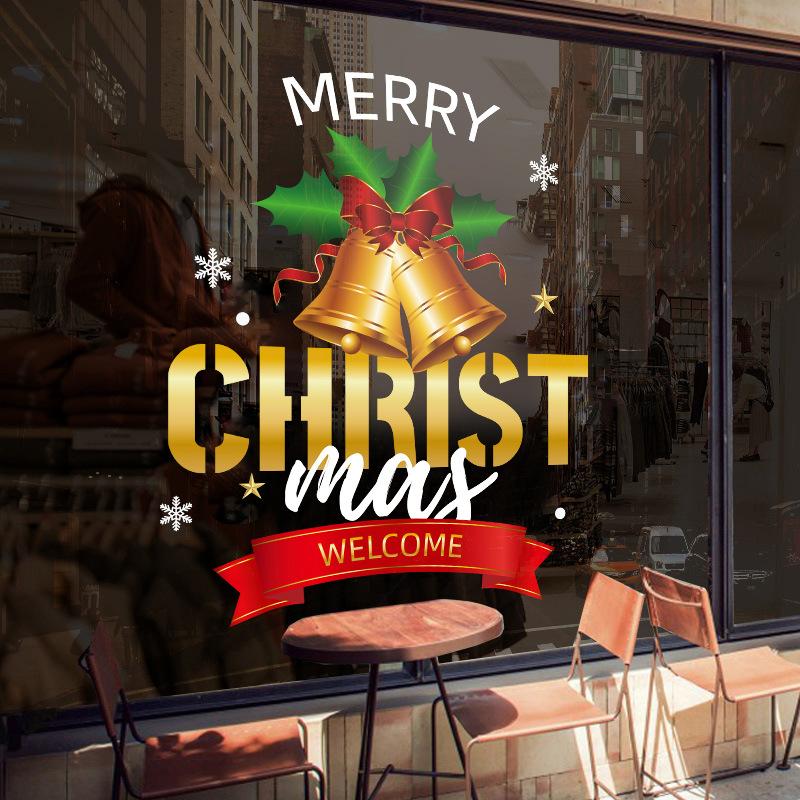 Christmas Decoration Festive Atmosphere Scene Arrangement Bell Stickers