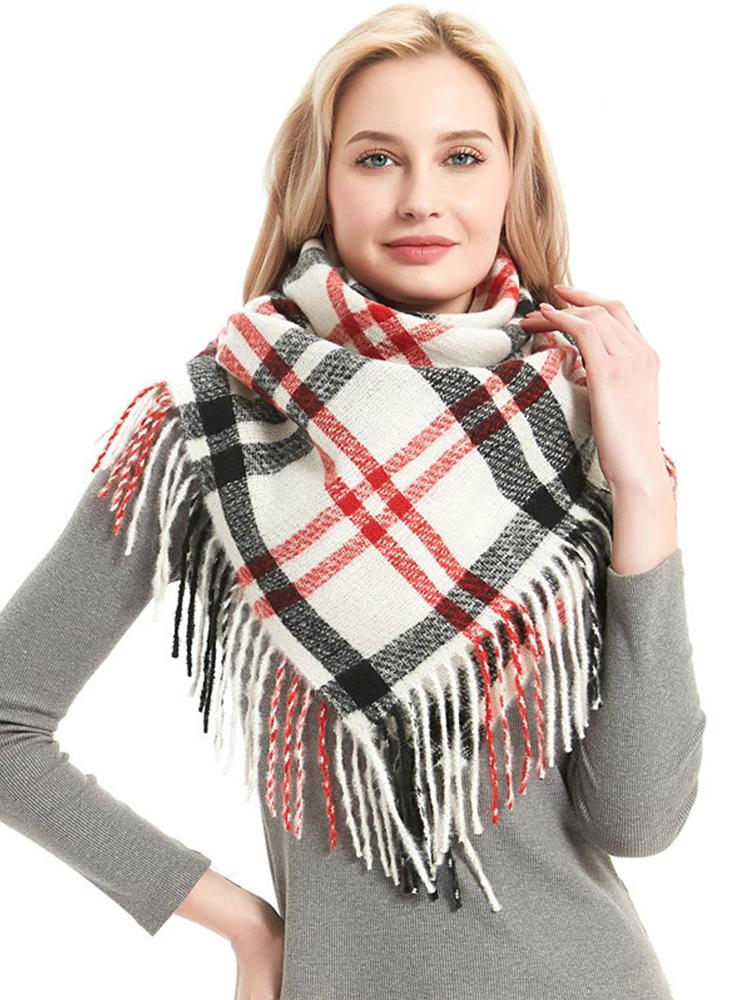 Imitation Cashmere Women Scarf Winter Plaid Fringed Scarve Pashmina Mujer Female Echarpe Hiver Foulard Bufanda Thick Wrap Shawls