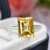 S925 Silver Adjustable Natural Citrine Women's Ring