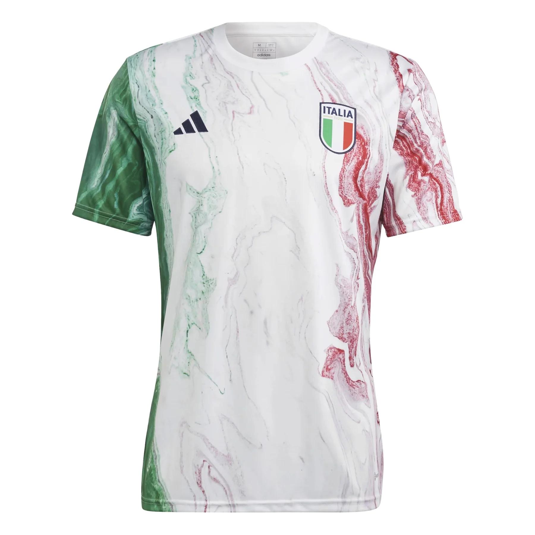 adidas Men s Italy 2023 Pre-Match Jersey Green White Red HS9868 M