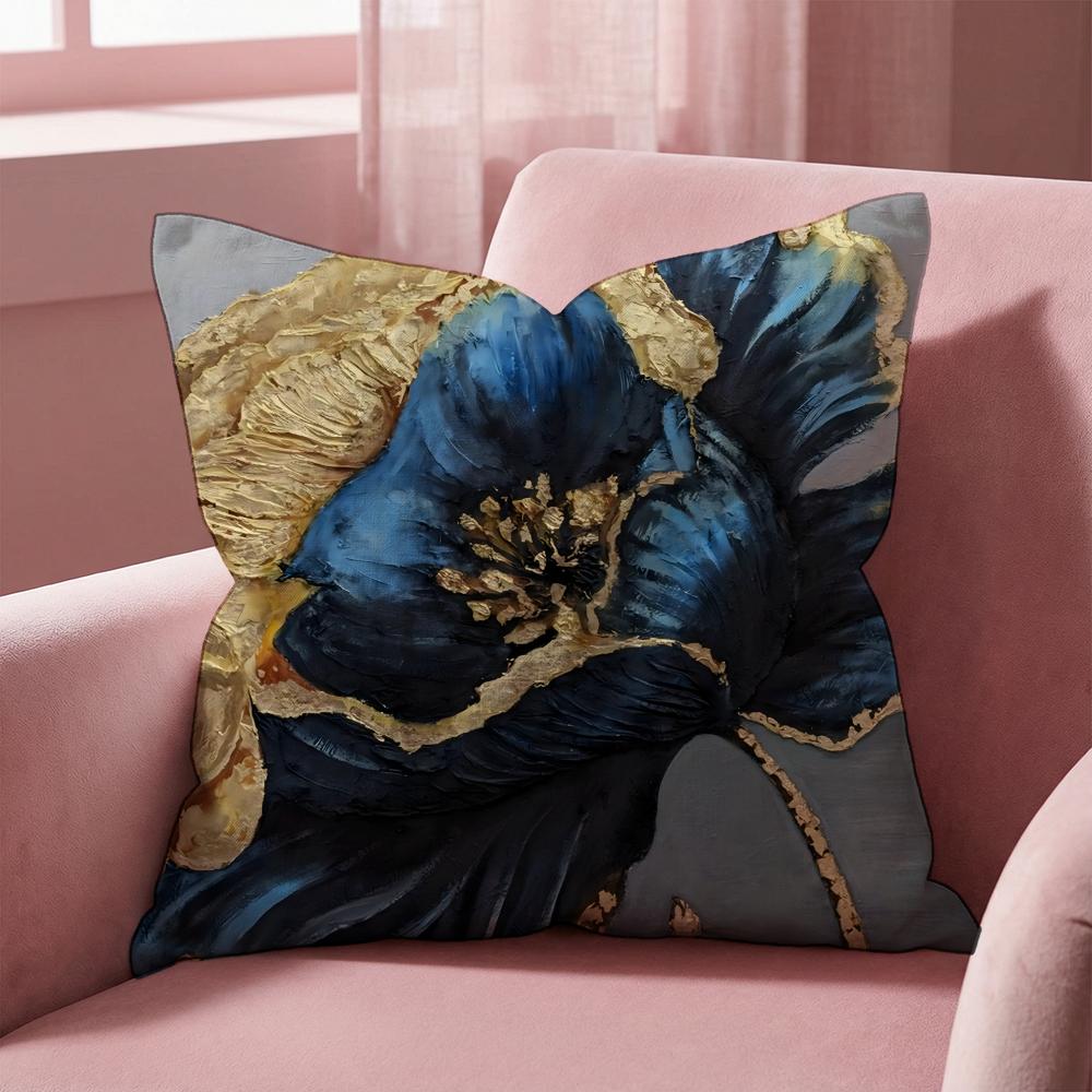 Oil Painting Floral Elegant  Cushion Cover Multi-Scene Pillow Cover for Home & Car - Reversible, Soft & Durable for Daily Use