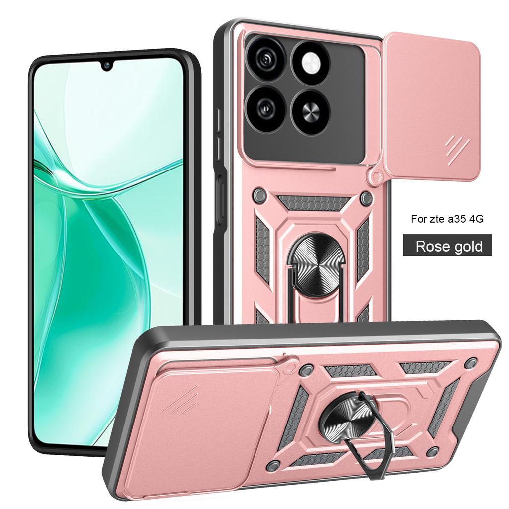 For ZTE Blade A35e Case ZTE Blade A35 Cover ZTE Blade A55 Magnetic Ring Holder Armor Phone Case Slide Camera Protect Back Cover