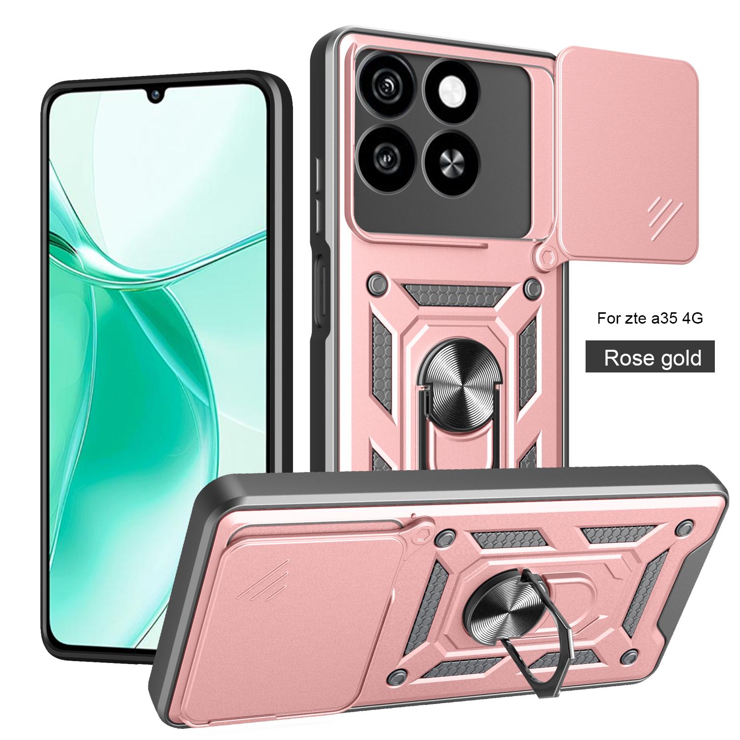

For ZTE Blade A35e Case ZTE Blade A35 Cover ZTE Blade A55 Magnetic Ring Holder Armor Phone Case Slide Camera Protect Back Cover ZTE Blade A35E