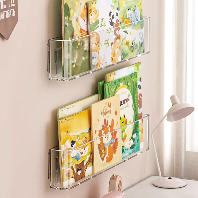 For Organizer Picture Book Display Cabinet Bookshelf Children's Wall Behind The Door Reading Magazine Storage Wall Hanging Books