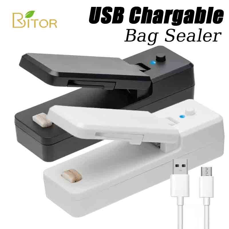 Buy 2 IN 1 USB Chargable Mini Bag Sealer Heat Sealers With Cutter Knife Rechargeable Portable