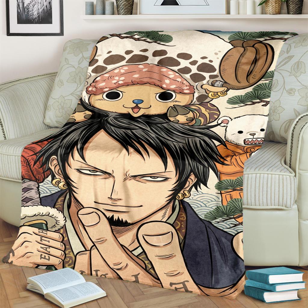 "ONE PIECE" Decor Flannel Blanket Warm for Bedrooms, Sofas, Chairs, Travel and Picnics