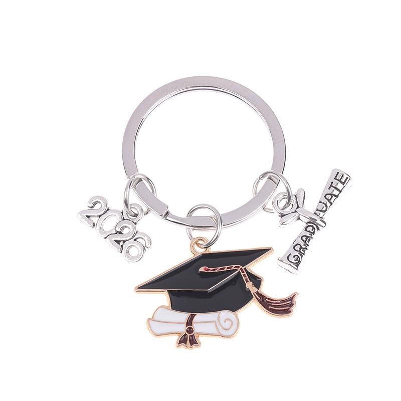 2026 Graduation Gown Cap KeyChain Ring Student Women Jewelry Personalized Accessories Fashion Pendant Gifts Forever