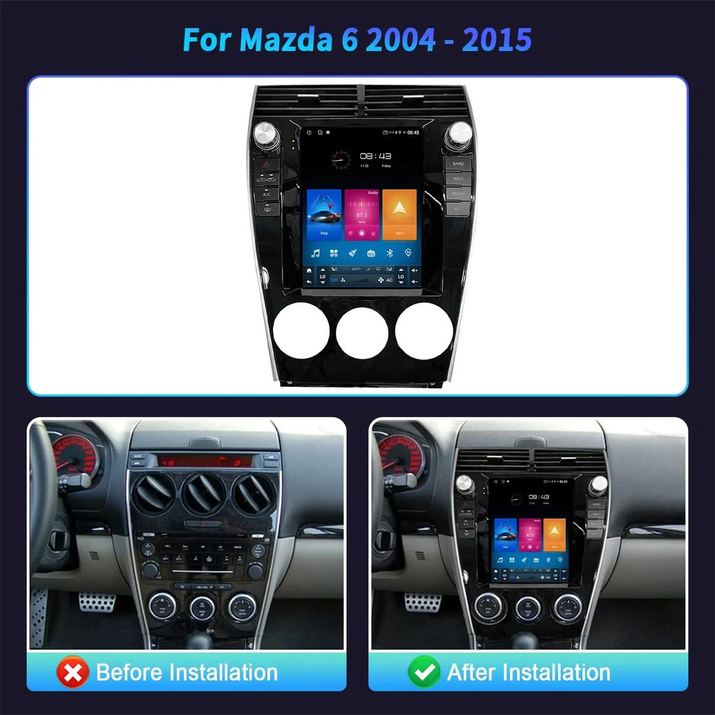 9.7" Android 14 For Mazda 6 2004-2015 Car Radio Multimedia Wireless Carplay Android Multimedia Navigation 4G GPS Stereo Screen G