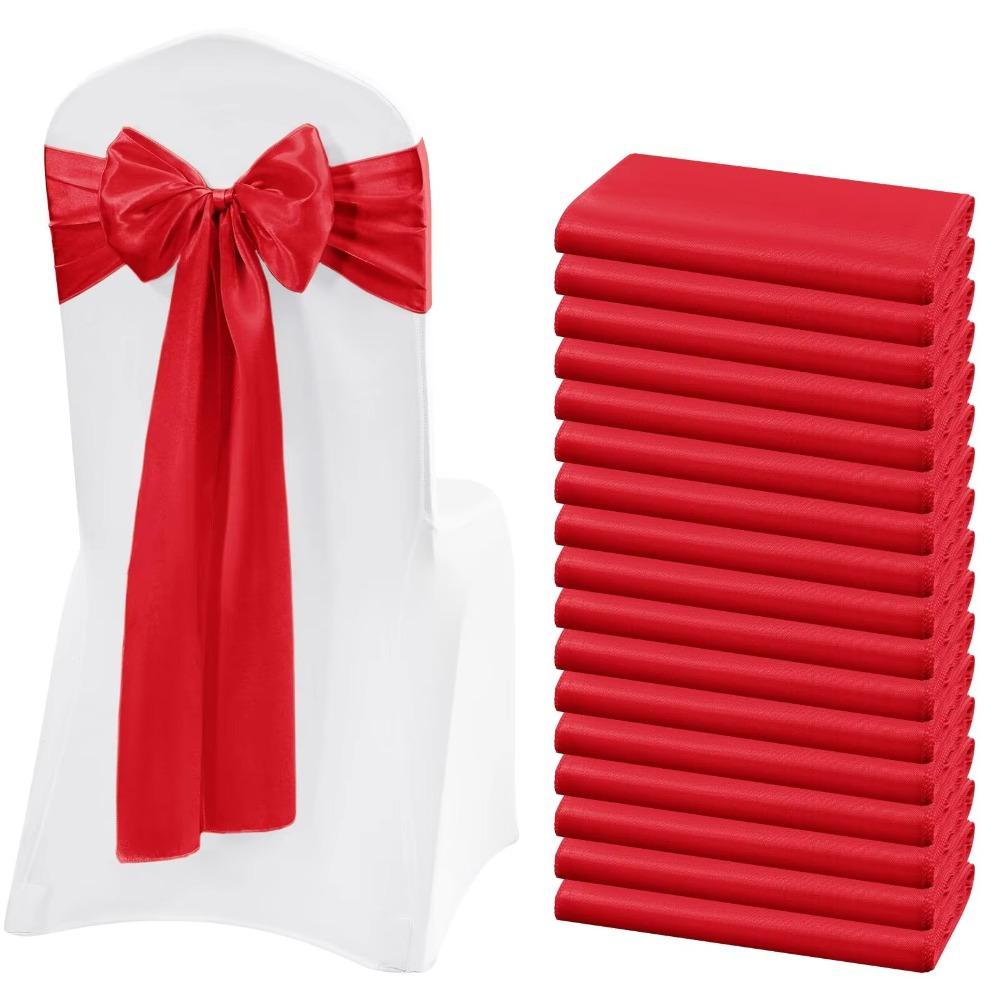 5pcs Vintage Satin Wedding Chair Sashes 275cm Chair Back Ribbon Durable Bow Chair Cover Baby Shower