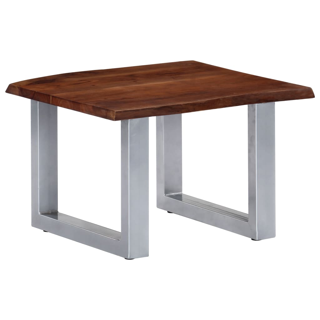 Coffee Table with Natural Edge 60 X 60 X 40 Cm Solid Acacia Wood