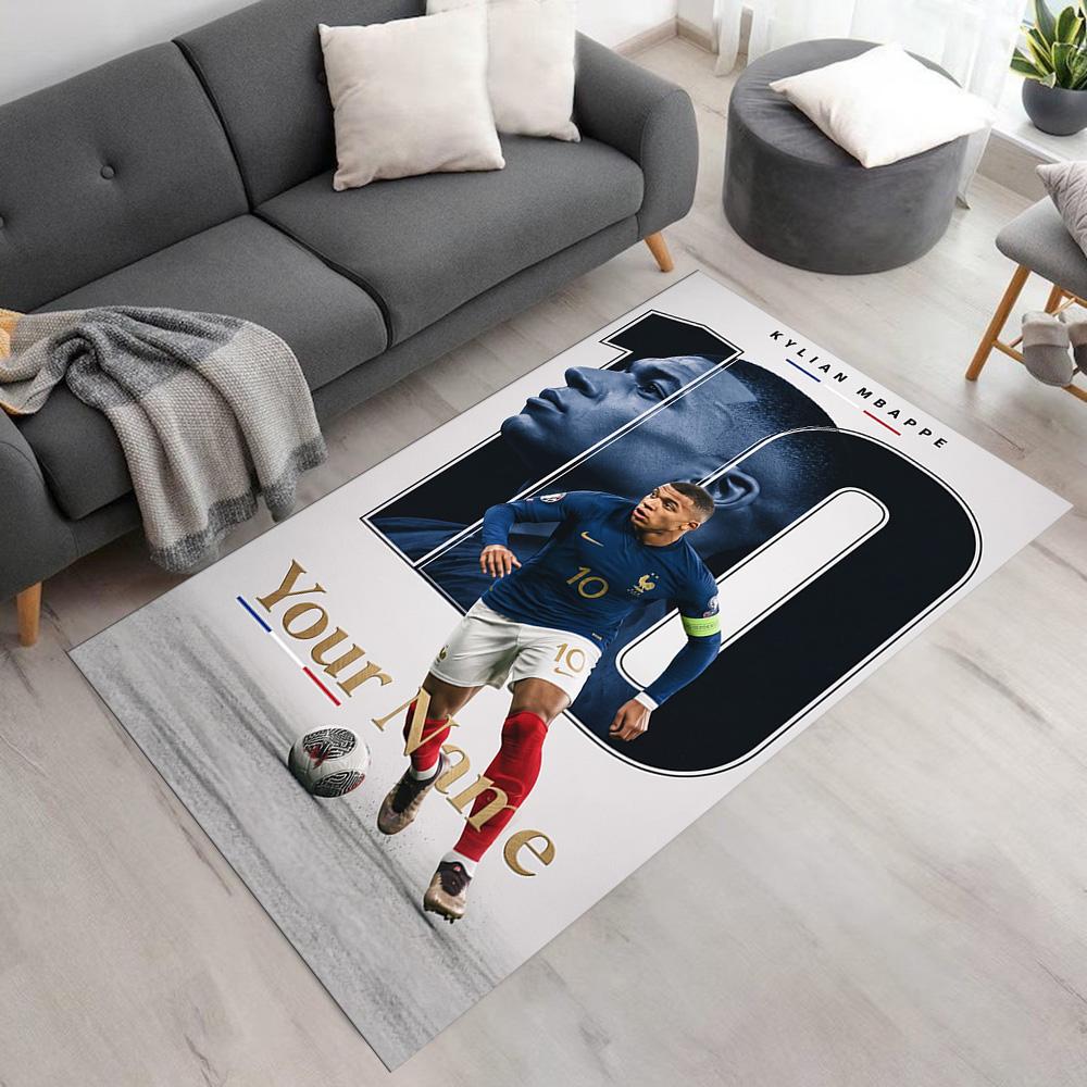 Mbappé Customizable Name Carpet Design for Foyer Study room Dormitory Hallway Antislip Carpet Anime Office Decor Best for Christmas