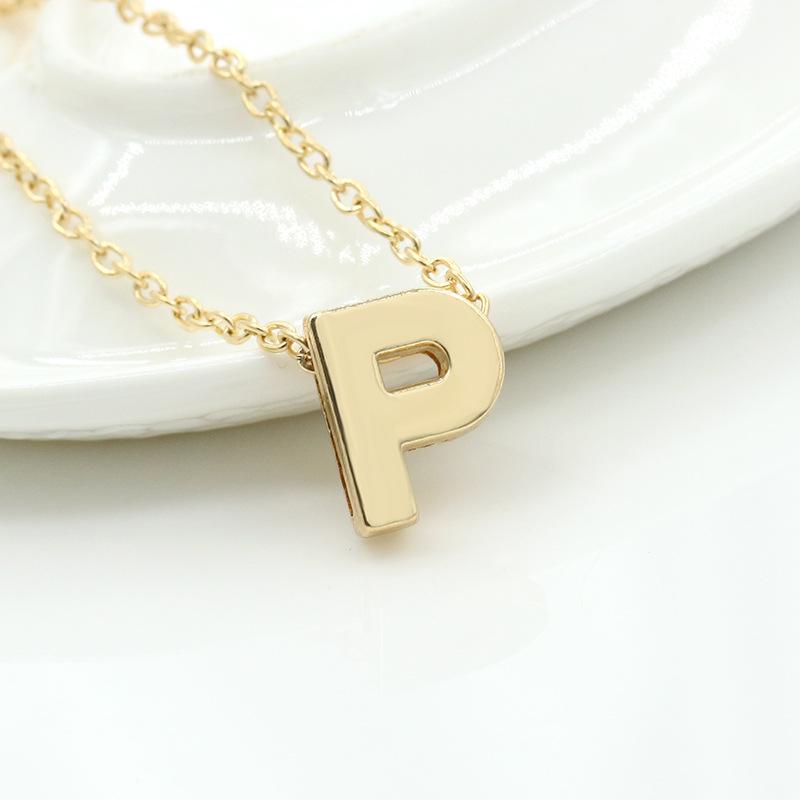 Buy Size 1cm 1cm Gold Chain Initial Necklace Personalized Letter Necklace At Affordable Prices Free Shipping Real Reviews With Photos Joom