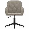 Vidaxl Swivel Office Chair, Light Gray, Upholstered In Velvet