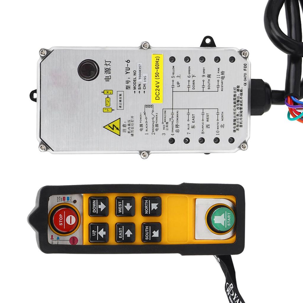 Hoist Controller Crane Accessory Double Handle Waterproof Acid Oil Resistant Anti Fall 800MHz(DC24V )