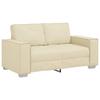 2 Seater Sofa Cream 160 Cm Faux Leather