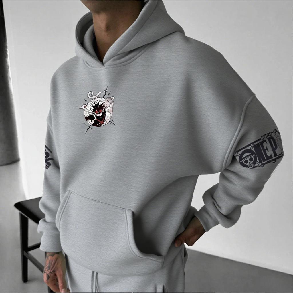 Anime Hoodie Men Women One Piece Luffy Gear 5 Nika Streetwear Casual Pullover Sweatshirt Autumn Winter Cosplay Long Sleeve Tops