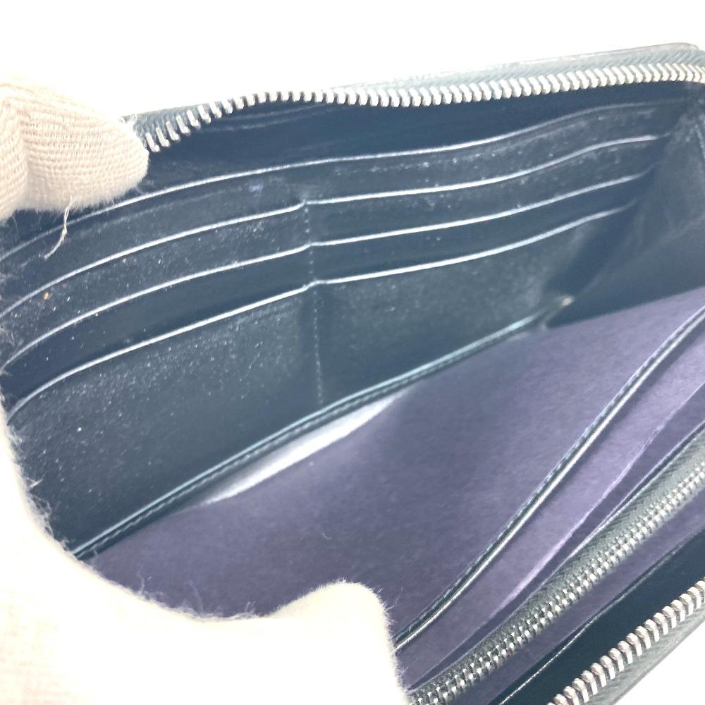 Prada 2ML317 Logo City Sports Zip Around Long Wallet Leather Black/blue