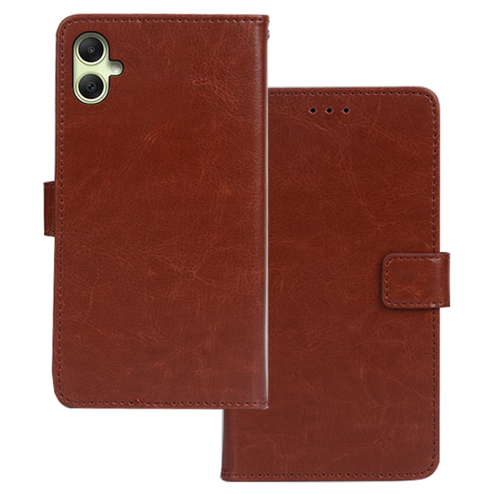

IDEWEI For Samsung Galaxy A05 4G Case PU Leather Stand Cell Phone Cover (Crazy Horse Texture) Brown