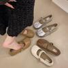 New Women's Footwear Buckle Strap Fashion Silk Women Ballet Flat Shoes Soft Female Designer Shallow Ladies Flat Mary Janes Shoes