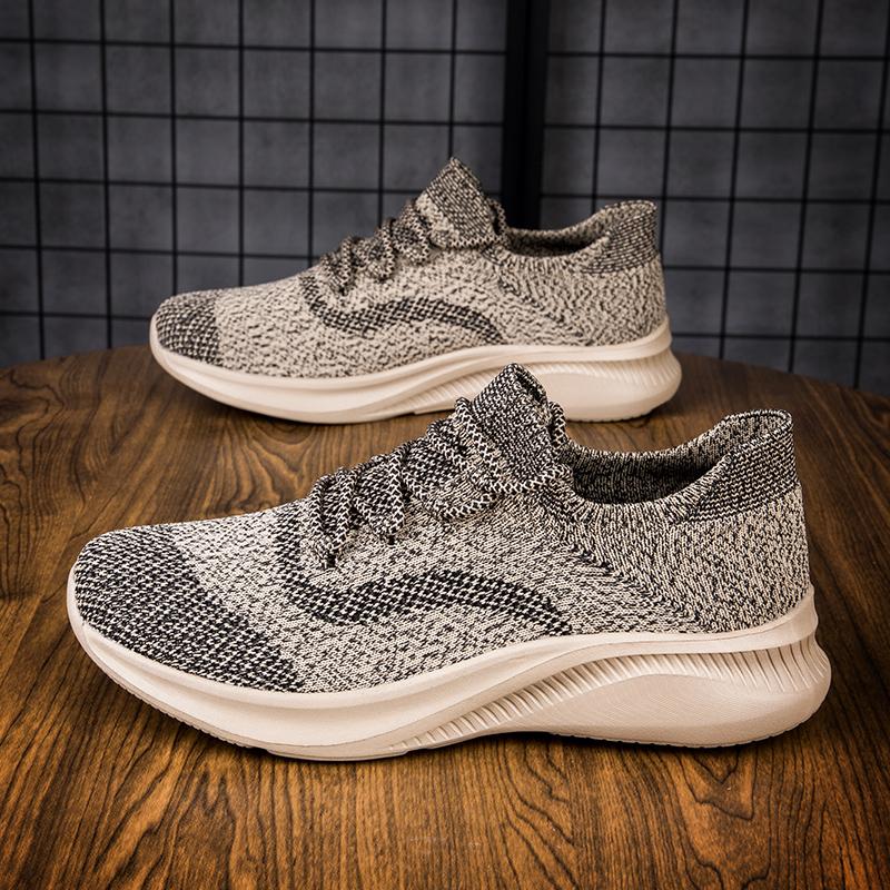 Fashion Mens Non Slip Casual Sneakers Breathable Outdoor Jogging Training Hiking Sports Running Outdoor Women Weave Knit Lace Up Shoes