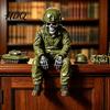 Horror Home Ornaments Halloween Skeleton Ornament Policeman/Military Resin Gothic Skull Figurine Collection Pieces Dark Style