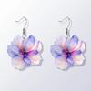 2D Flat Colorful Cherry Blossom Flowers Acrylic Earrings Exaggerated Design Dangle Earring Jewelry Accessories Gifts for Friends