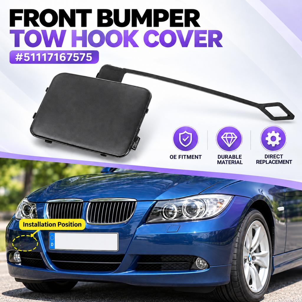 Car Front Bumper Tow Hook Eye Cover Cap Painted For BMW 3 Series E90 2005-2008 E91 325i 328i 330xi Accessories OE# 51117167575