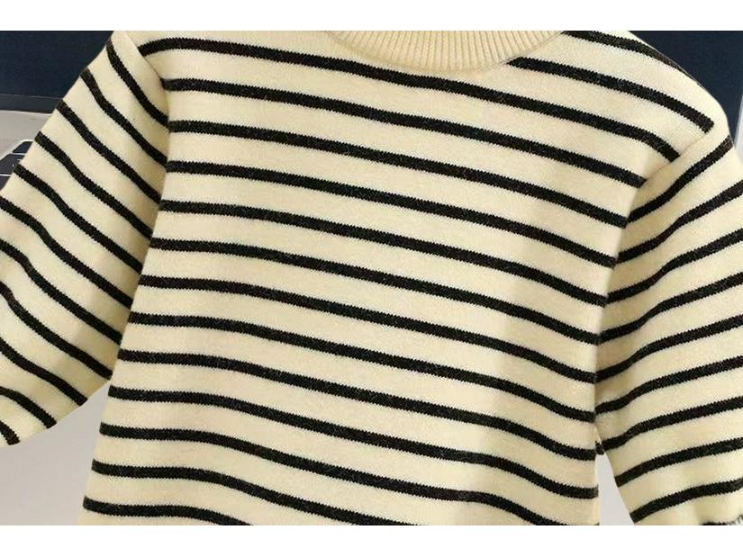 Kids' Thick Plush Knit Sweater - New Winter Round Neck Warm Layer