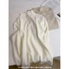 Women's Milky Yellow Slim-Fit Knit Sweater - Semi-High Neck, Soft, Autumn/Winter Base Layer, Straight Shoulder Design