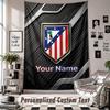 Custom Tapestry Wall Hanging, Atletico Madrid Personalized Name Text Home Wall Decor