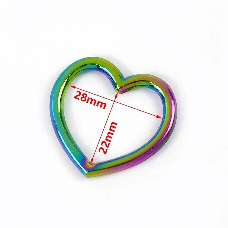 Meetee 5-20Pcs Metal O Ring Buckles Webbing Belt Clasp Dog Collar Connector Hanger Heart Loop Hooks DIY Hardware Accessories