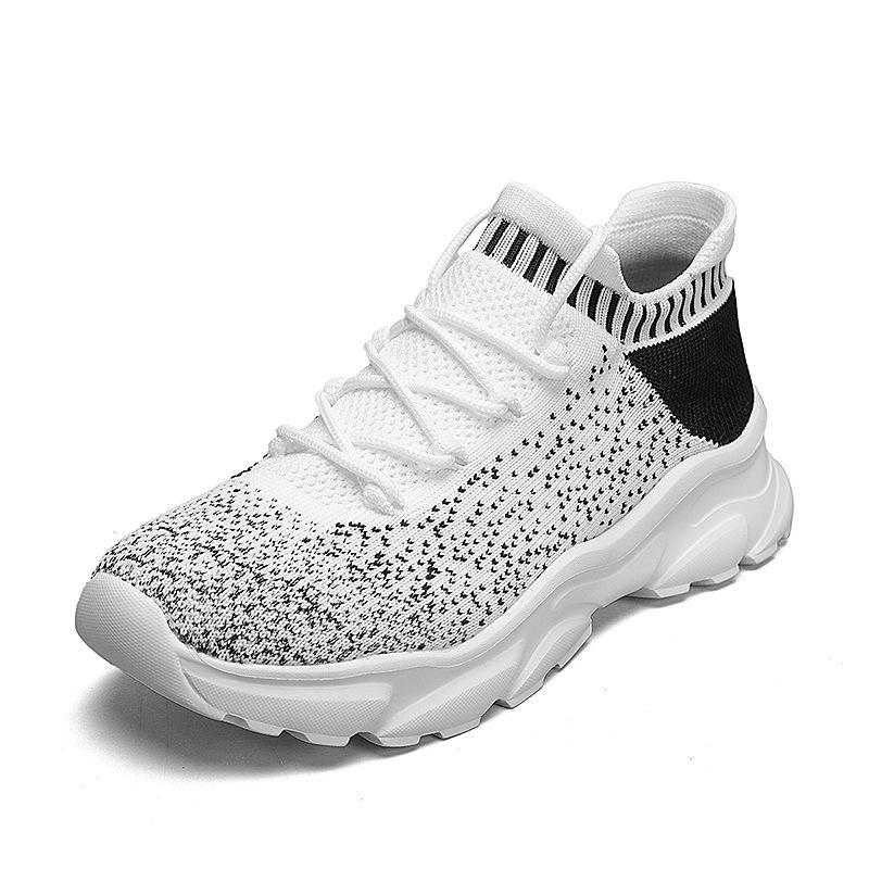 

Korean version knitted elastic socks shoes high elastic outsole cold sticky fly knitting casual shoes couple fashion short boots platform shoes women 45