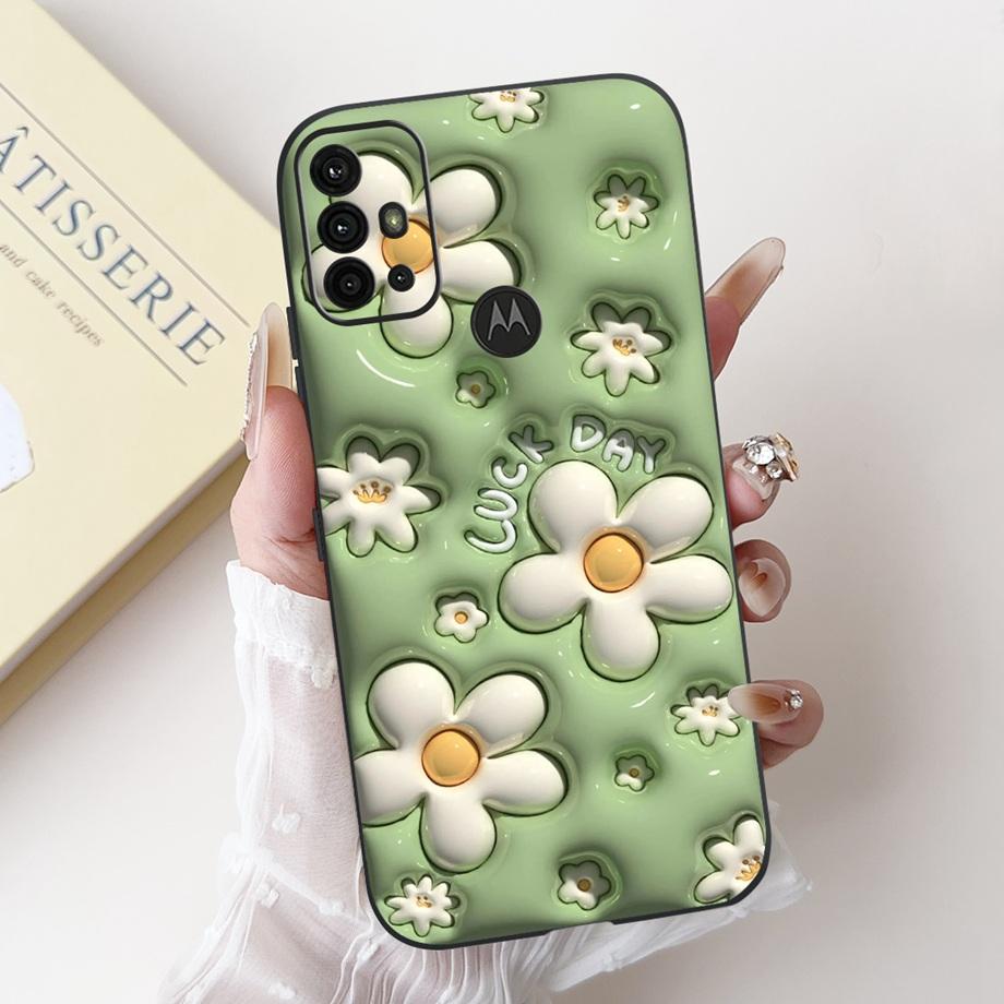 For Motorola Moto G10 G20 G30 G40 Fusion G50 G60 Phone Case Back Cover Soft Matte Silicone Slim Funda Lovely Panda Rabbit Flower